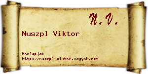 Nuszpl Viktor névjegykártya